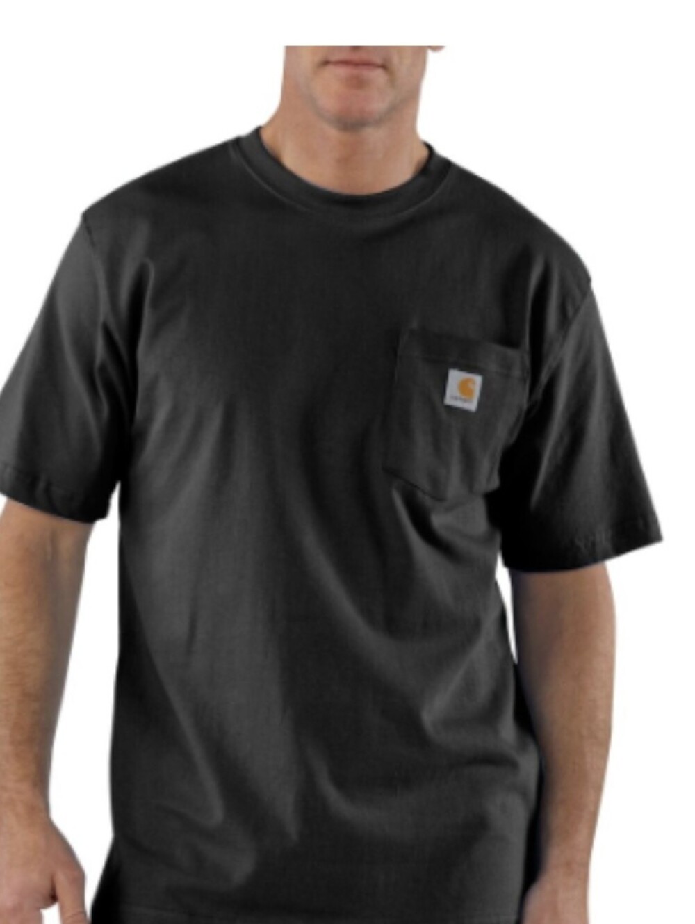 Carhartt Short-Sleeve Pocket Tee in Black with Logo Patch Sz.XL